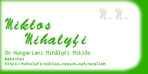 miklos mihalyfi business card